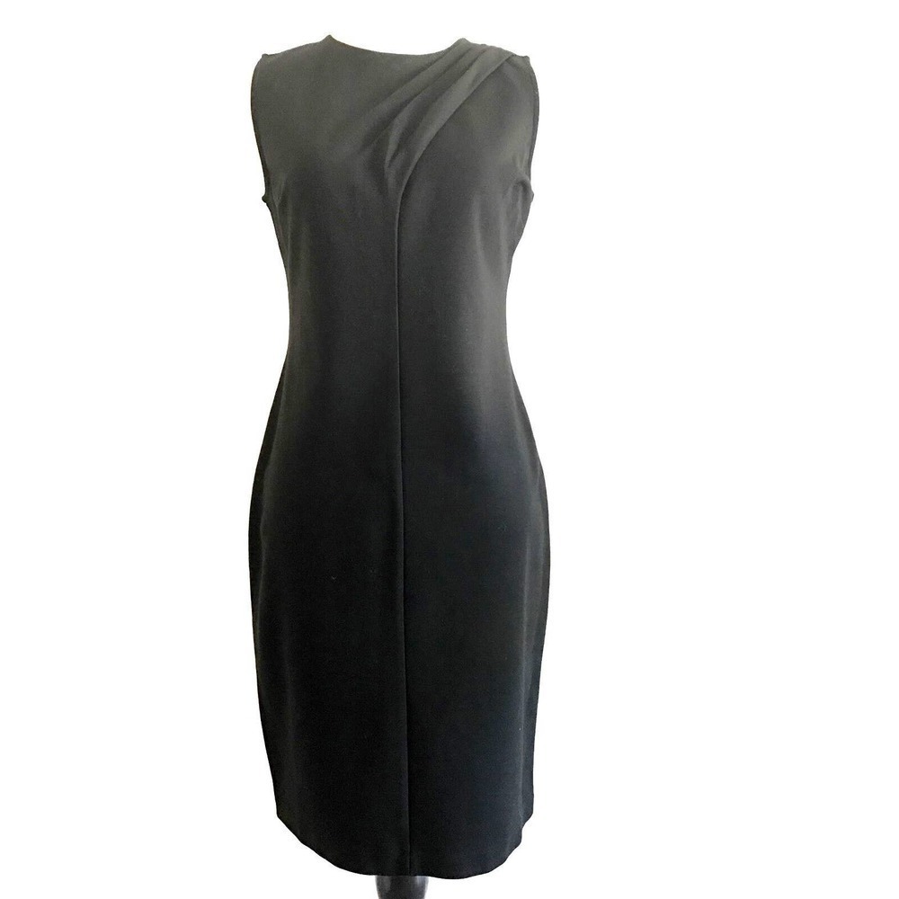 Talbots | Dress Petites Size 6 Black Dress Fitted Stretch Sleeveless Sheath Crew